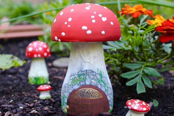 Amanita Muscaria Wooden Mushroom Fairy House Etsy
