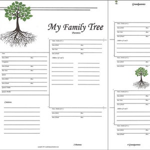 Our Roots - 7-Generation Pedigree Chart - Fillable
