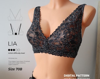 Bralette PDF Schnittmuster (Grössen 70B) | Weihnachtsmann