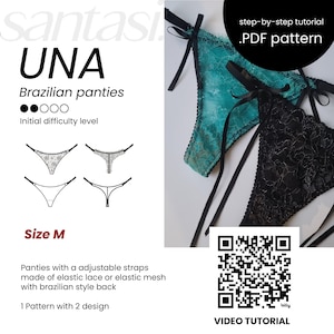 DIY Brazilian Panty Pattern | Lace & Mesh Designs, M Size (PDF Pattern)