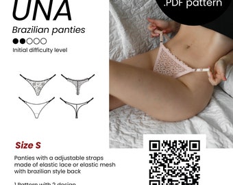 DIY Brazilian Panty Pattern: S Size, 2 Designs (PDF Pattern)