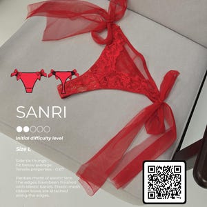 Side tie string PDF sewing pattern| Lace thong | size L | santasee