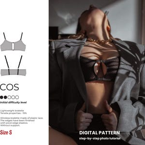 S Size Bralette Sewing Pattern PDF – Digital Lingerie Pattern, Wireless Bra, Stretch Fabric, Photo Tutorial, Instant Download