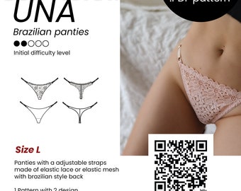 DIY Brazilian style panty pattern | L size | PDF pattern + photo instruction + video tutorial | 1 pattern 2 designs