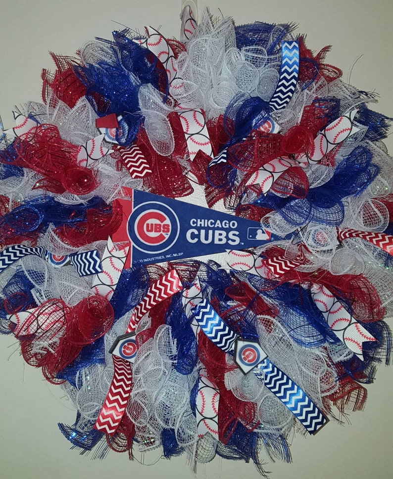 chicago cubs baseball wreath