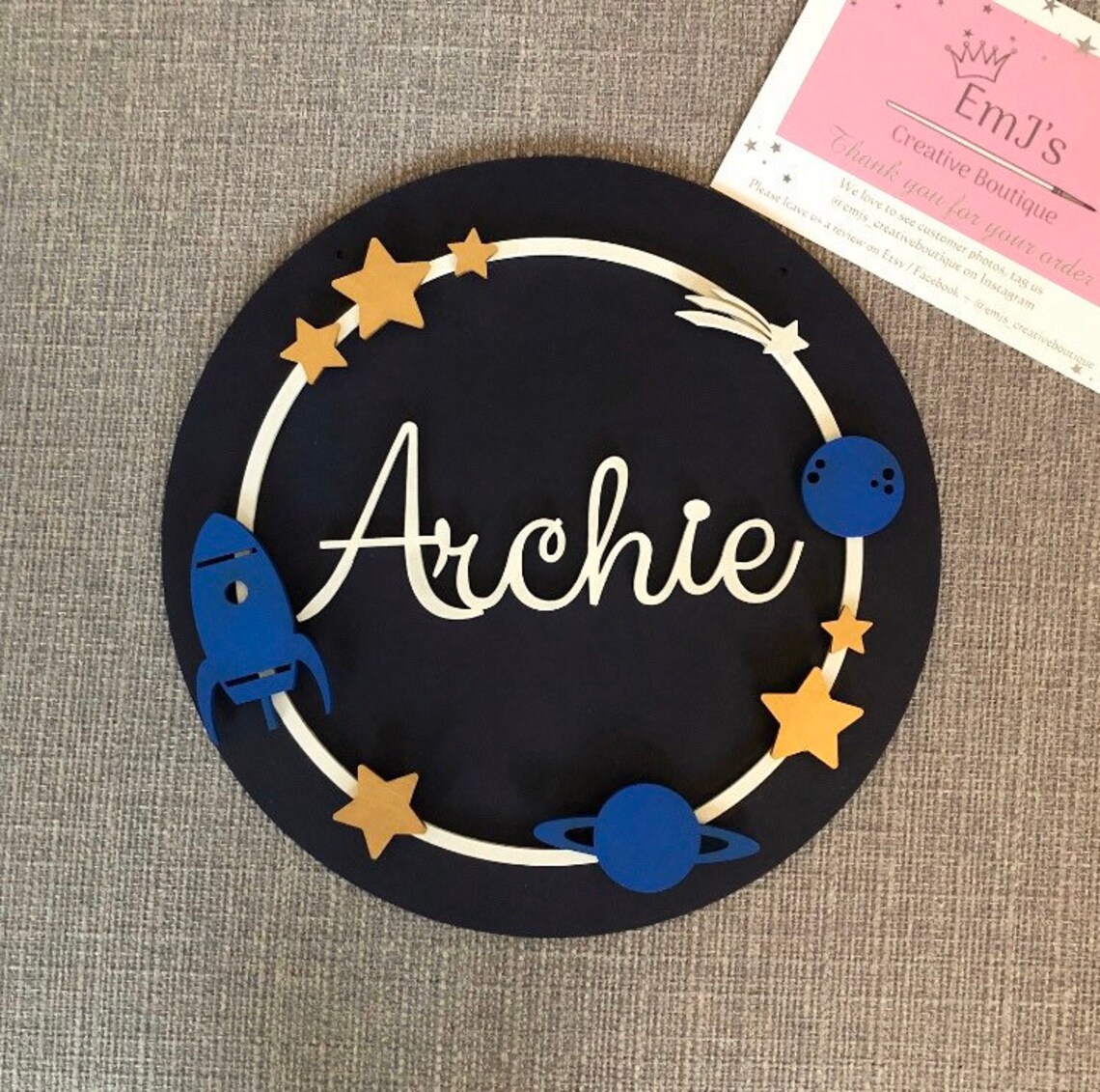 Space Themed Name Decoration / Wall Name / Boys Bedroom Decor Etsy