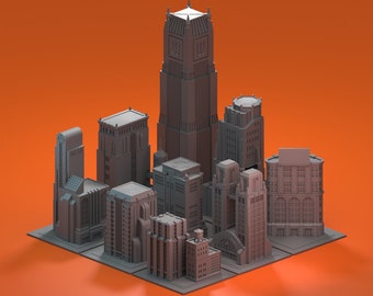 Gotham City Under Siege - 3d Buildings - Stl Files for 3d Printing