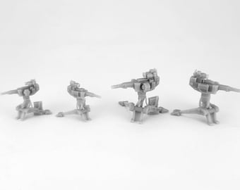 Deplyable Gun x4 - 3d Printed Miniatures