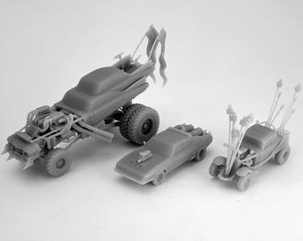 1/64 Scale Fury Road set 1: 3d Printed Miniatures