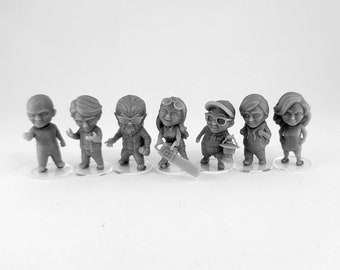 Chibi - Conjunto de conselheiros de acampamento 3 - Miniaturas impressas em 3D