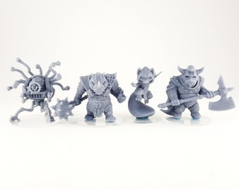 Chibi - Sewer Samurai: Mazes and Mutants Villain set2 - 3d Printed Miniatures