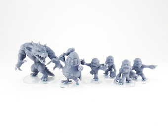 Chibi - Sewer Samurai: Mazes and Mutants Villain Set 1 - 3d Printed Miniatures