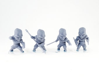 Chibi - Sole Soldiers Classic x4 - 3d Printed Miniatures