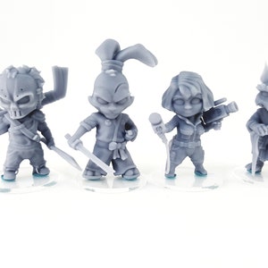 Chibi - Sewer Samurai Ally Set - 3d Printed Miniauters