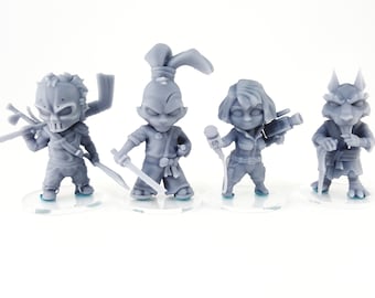 Chibi - Sewer Samurai Ally Set - 3d Printed Miniauters