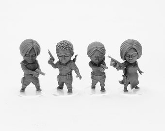 Chibi - Resident Evil Heroes Set 1 - 3d Printed Miniatures