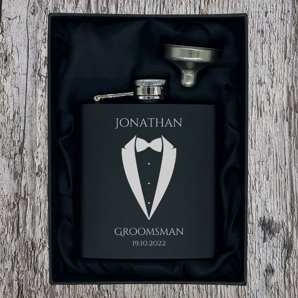 Personalised Groomsmen Hip Flasks Gifts - Perfect 'Thank You' Gift For Your Bestman & Groomsmen