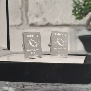 Gemelos de rugby personalizados - Gemelos de rugby grabados personalizados con nombre, fecha o texto