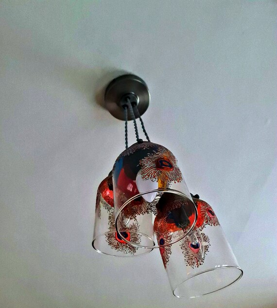 Moeras Verbanning Tot ziens Stained-glass Paint Ceiling Lamp. - Etsy