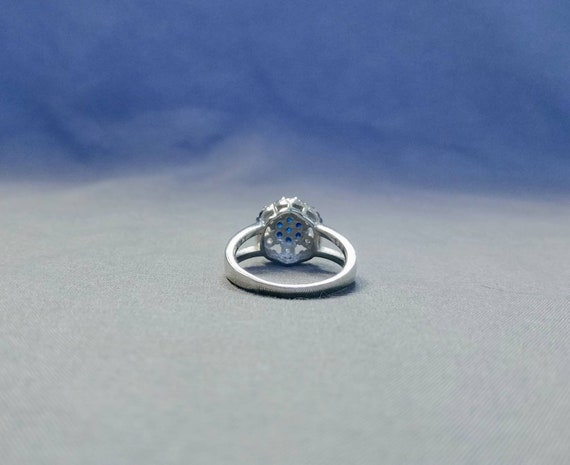 Vintage Blue Sapphire with Natural White Sapphire… - image 9