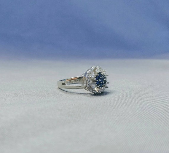 Vintage Blue Sapphire with Natural White Sapphire… - image 6