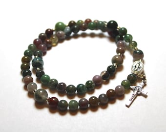 Handmade Green Rosary Wrap Bracelet