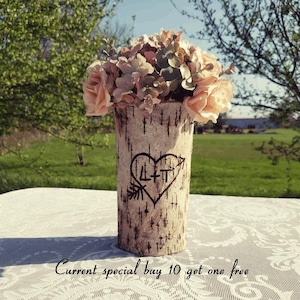 Rustic wedding Rustic wedding centerpiece Flower vase Bridal shower decorations Wooden vase Personalized wedding gift Vases for centerpieces