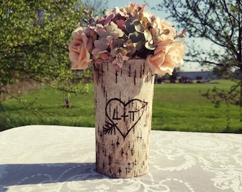 Rustic wedding Rustic wedding centerpiece Flower vase Bridal shower decorations Wooden vase Personalized wedding gift Vases for centerpieces