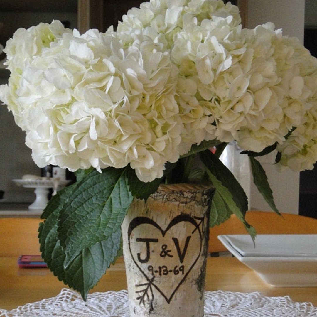 Wood Flower Vase, Engagement Gifts for Couple Unique, 1 Year