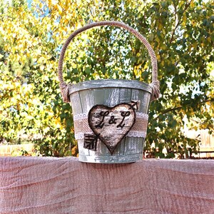 Sage green flower girl basket | Sage green wedding decor | Boho wedding decor | Sage green flower girl | Light green and beige wedding