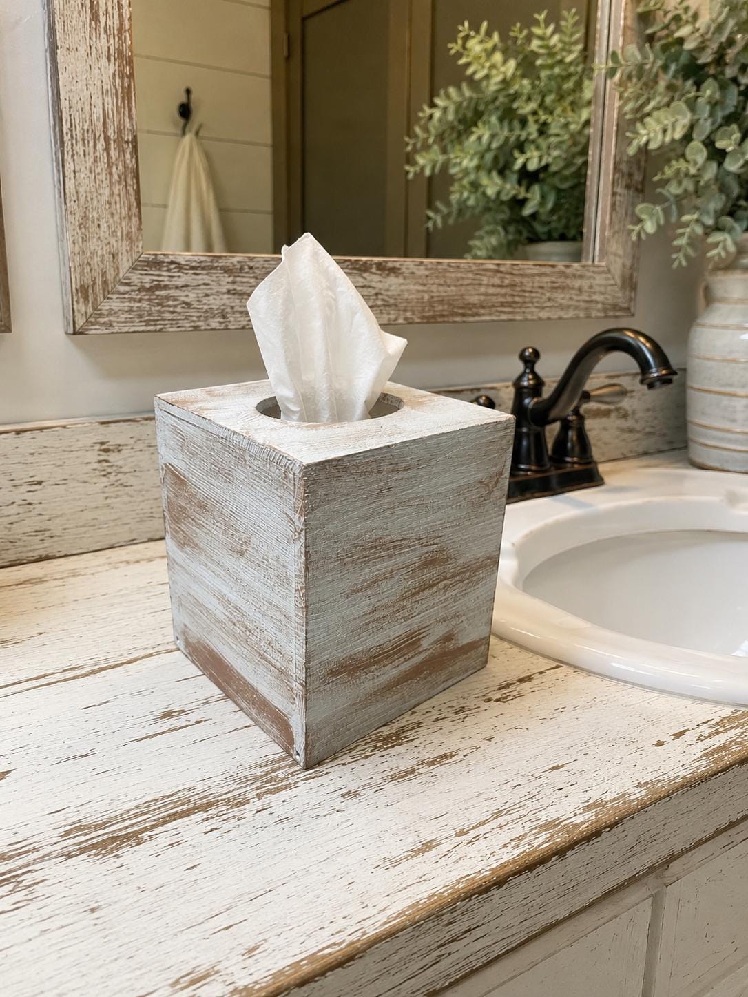 White Wash Wooden Box - Etsy