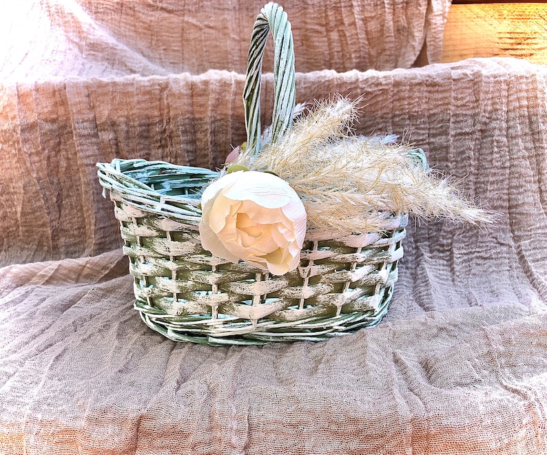Flower Girl Basket White Flower Girl Basket Ivory off Etsy