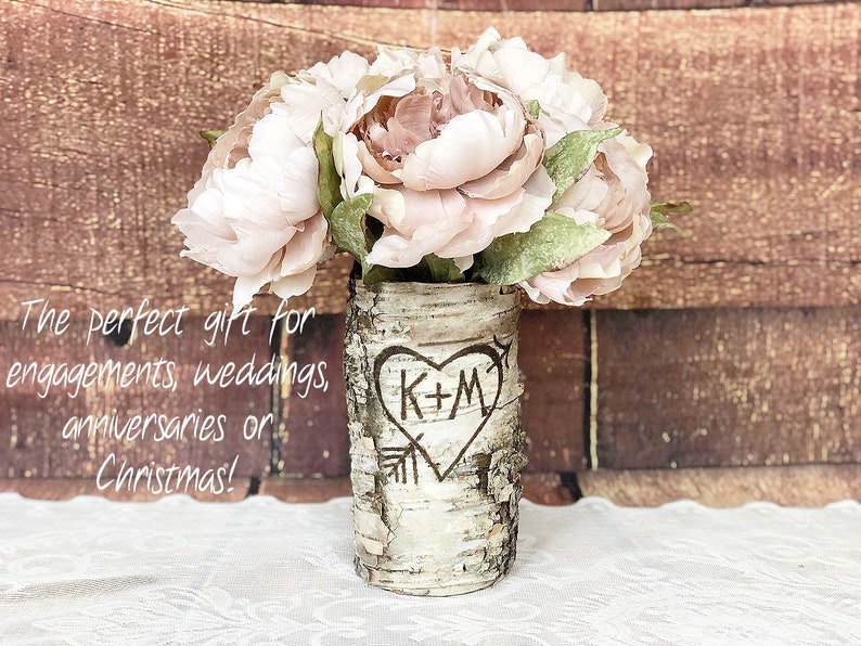 Wood flower vase, Engagement gifts for couple unique, Hiking hiker outdoorsy gift, Newlywed gift, Engaged gift unique, Personalized vase image 6