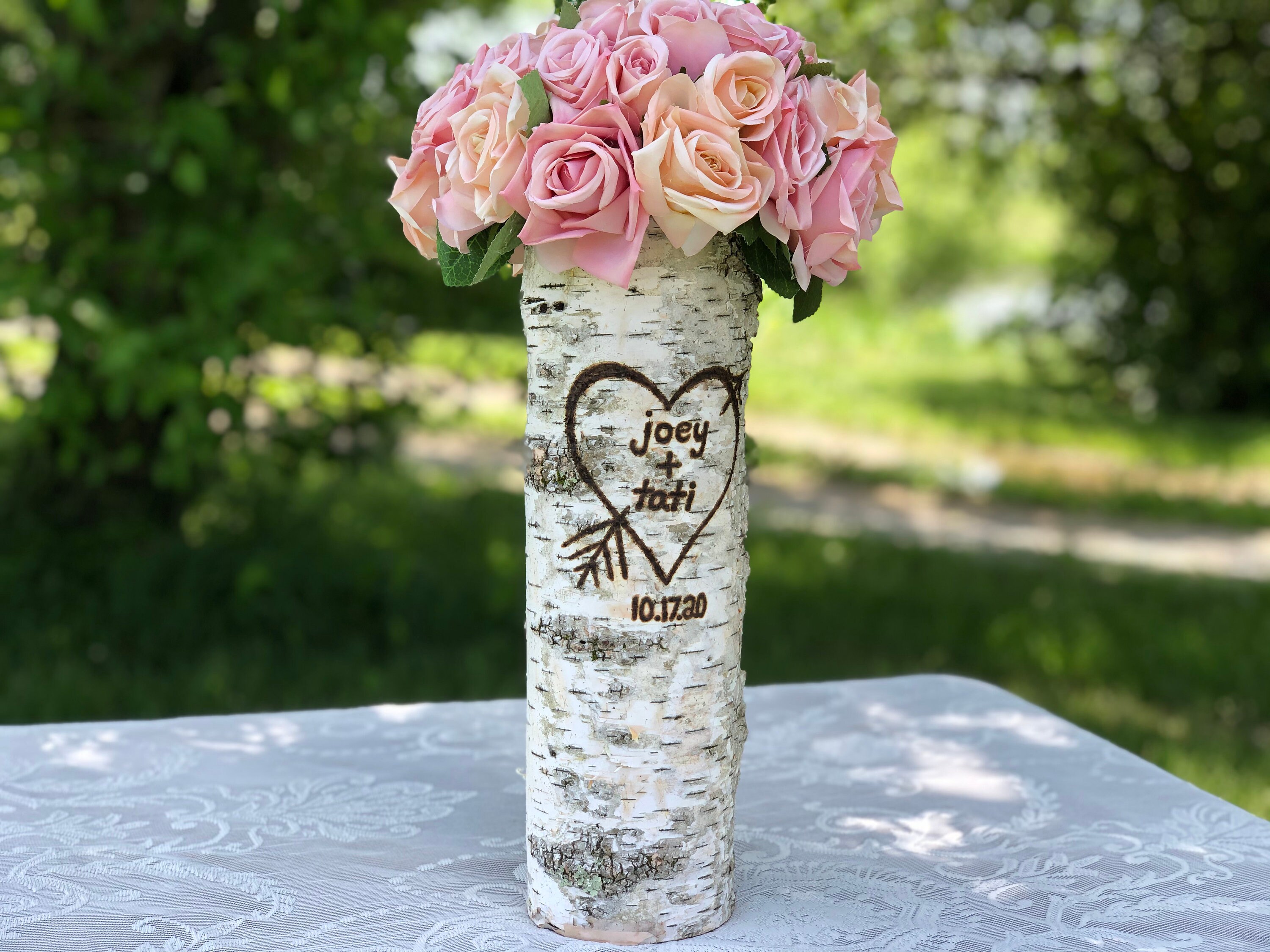 Wedding centerpiece Wood vase Rustic wedding centerpiece Etsy