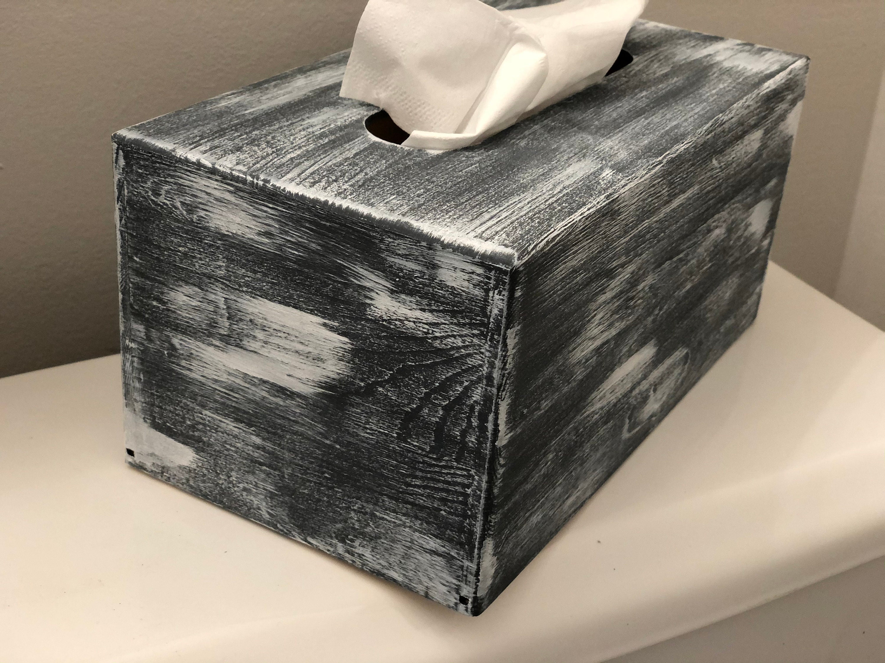 Rustic Wood Tissue Box Cover Rectangular - Rustic Home Decor for ...