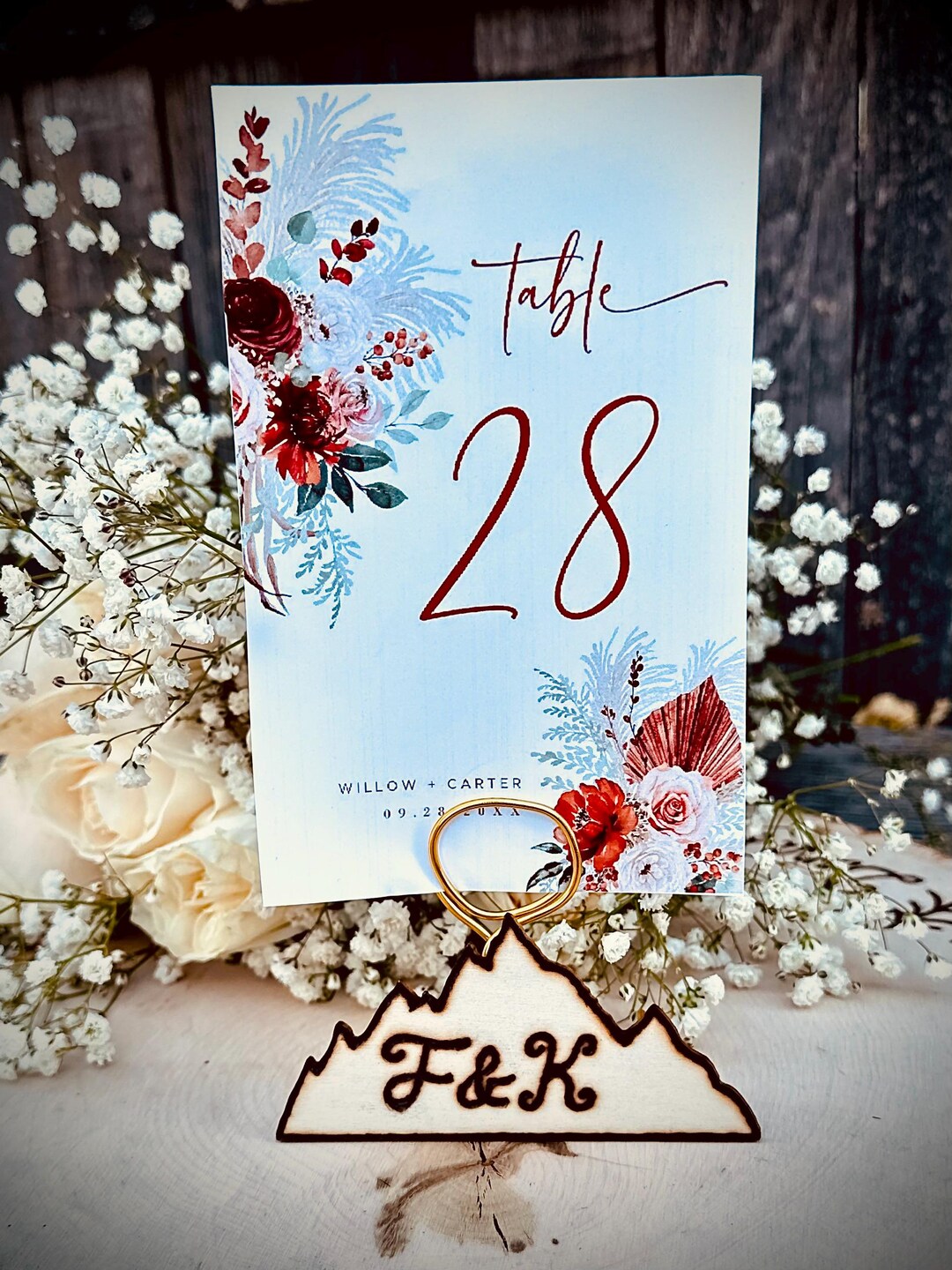 Gold Wooden Wedding Table Numbers Holder | Table Numbers Wedding Wood ...