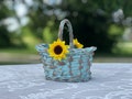 Sunflower wedding basket | Painted willow basket | Flower girl basket custom colors | Easter baskets with sunflowers fall | Wedding Sale
