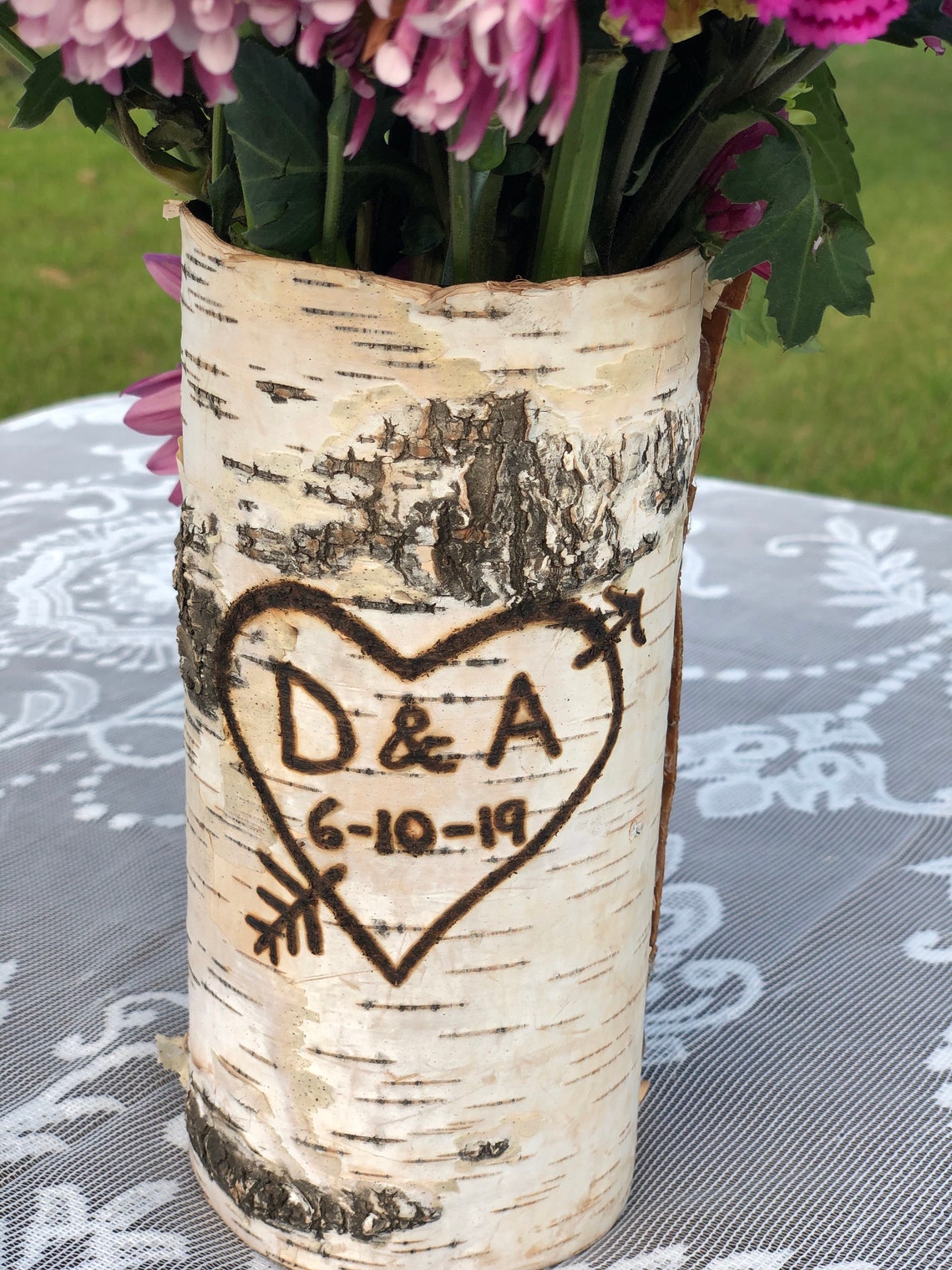 Wedding centerpiece Wood vase Rustic wedding centerpiece Etsy