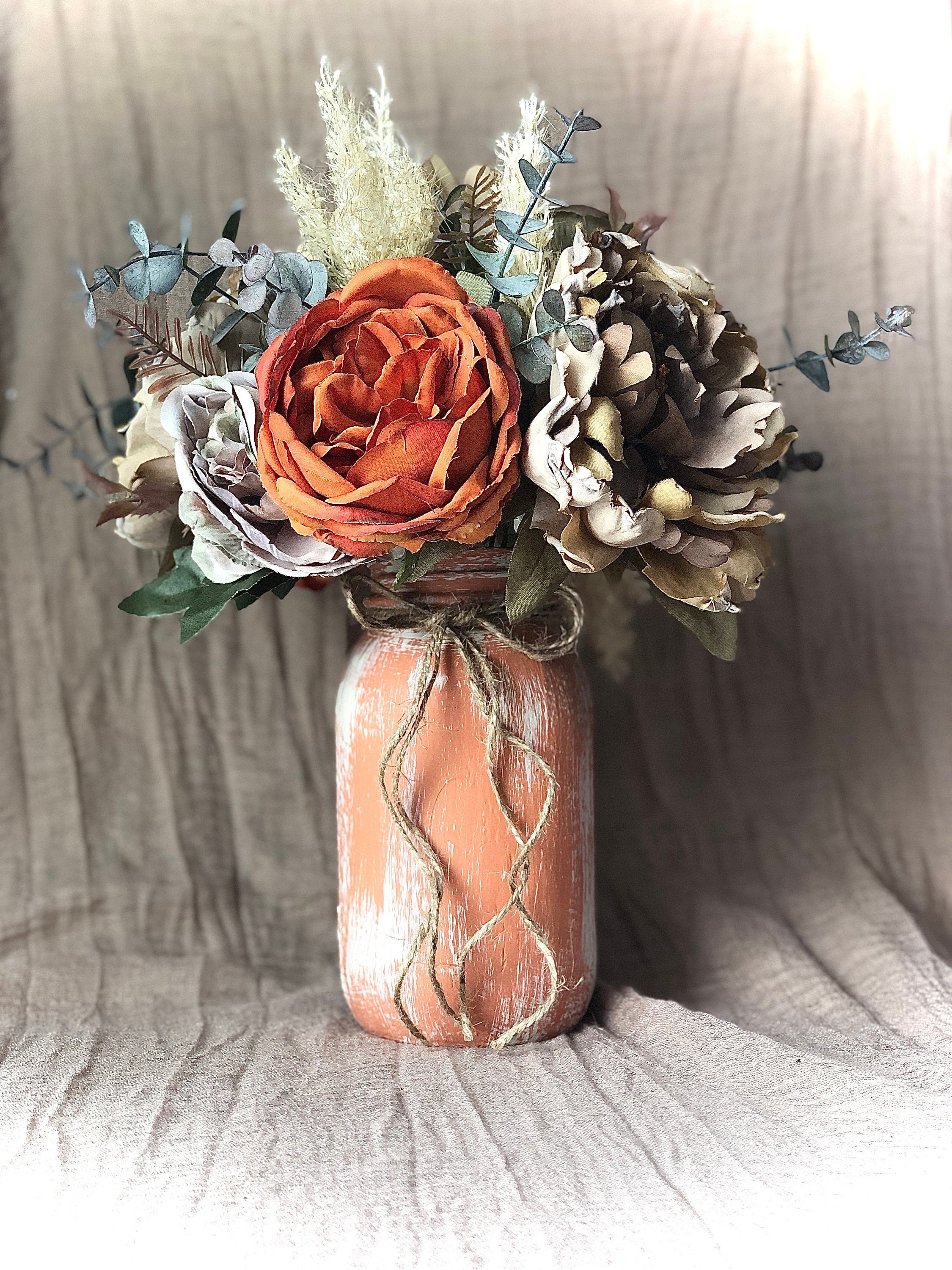 Terracotta wedding decor Terracotta wedding center pieces for tables Pampas grass centerpiece Boho wedding Boho bridal shower