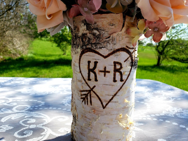 Wood flower vase, Engagement gifts for couple unique, Hiking hiker outdoorsy gift, Newlywed gift, Engaged gift unique, Personalized vase image 3