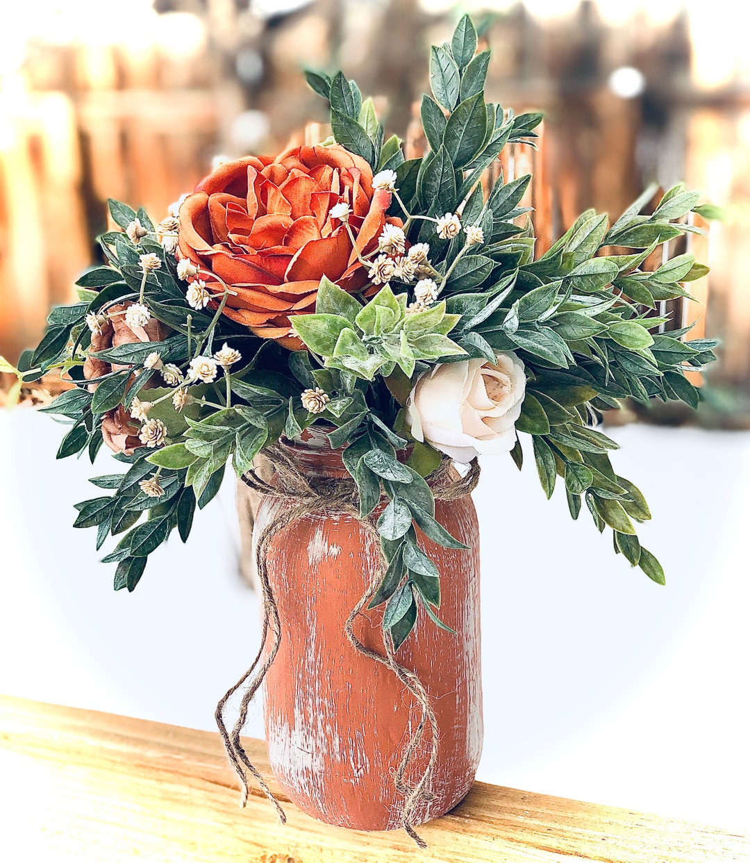 Terracotta Burnt Orange Wedding Centerpieces for Tables Etsy