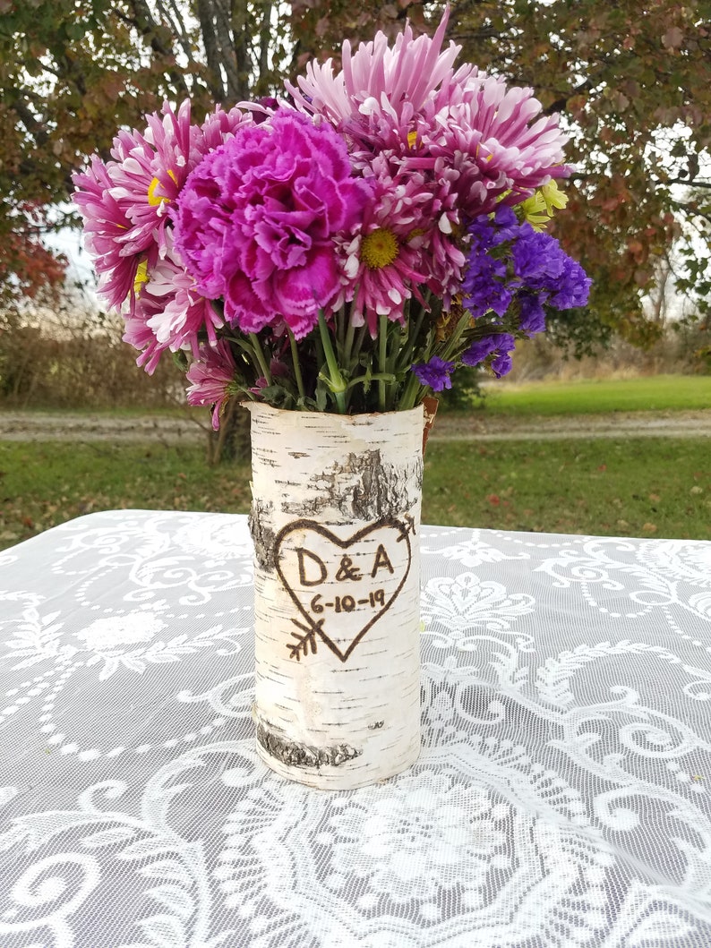 Wedding Centerpiece Wood Vase Rustic Wedding Centerpiece Etsy