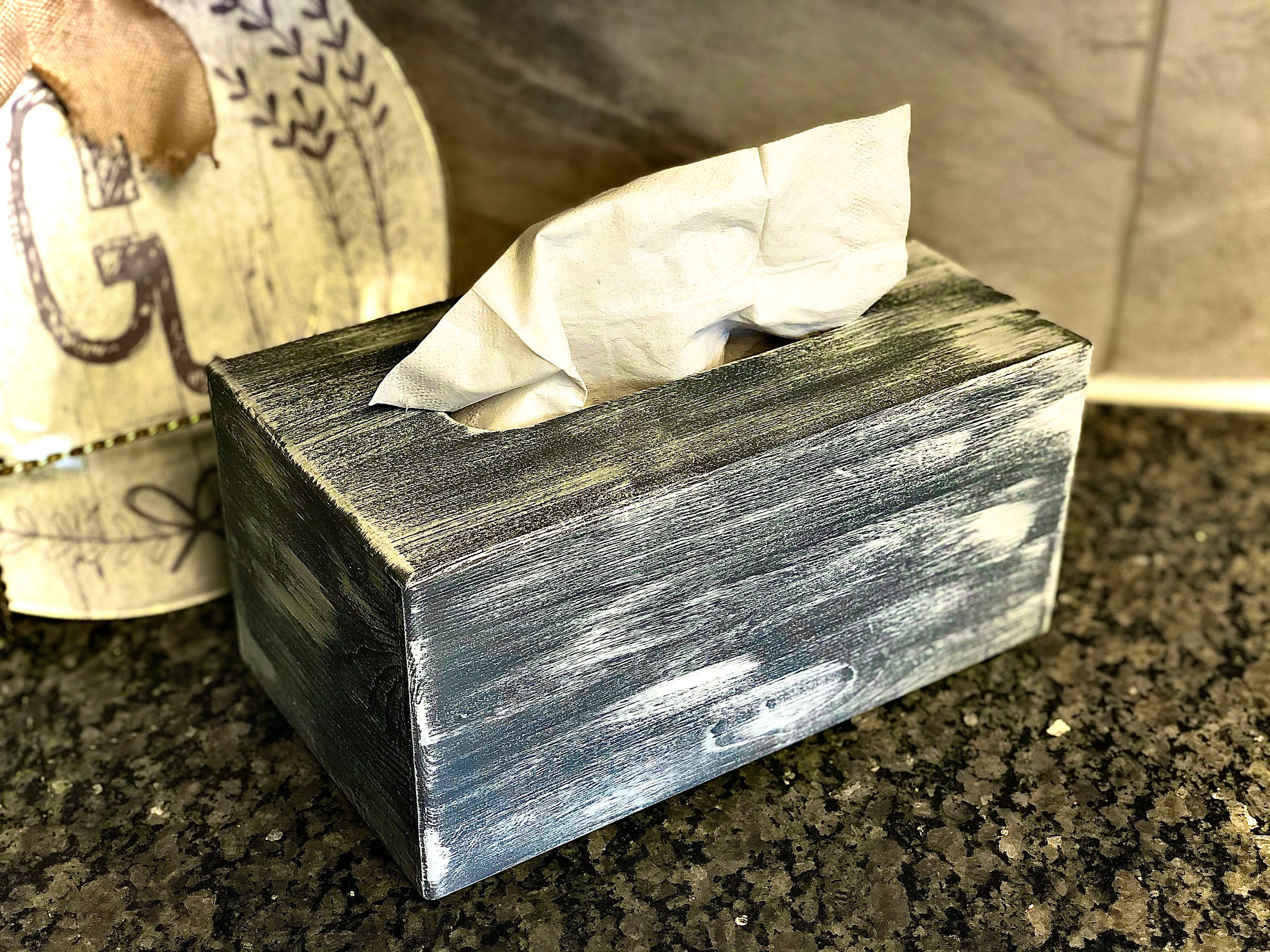 Rustic Wood Tissue Box Cover Rectangular - Rustic Home Decor for ...