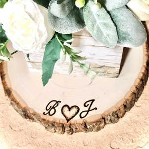 Wood slices for centerpieces - Large small wood slices personalized - Rustic wedding reception decorations - Personalized wedding gift