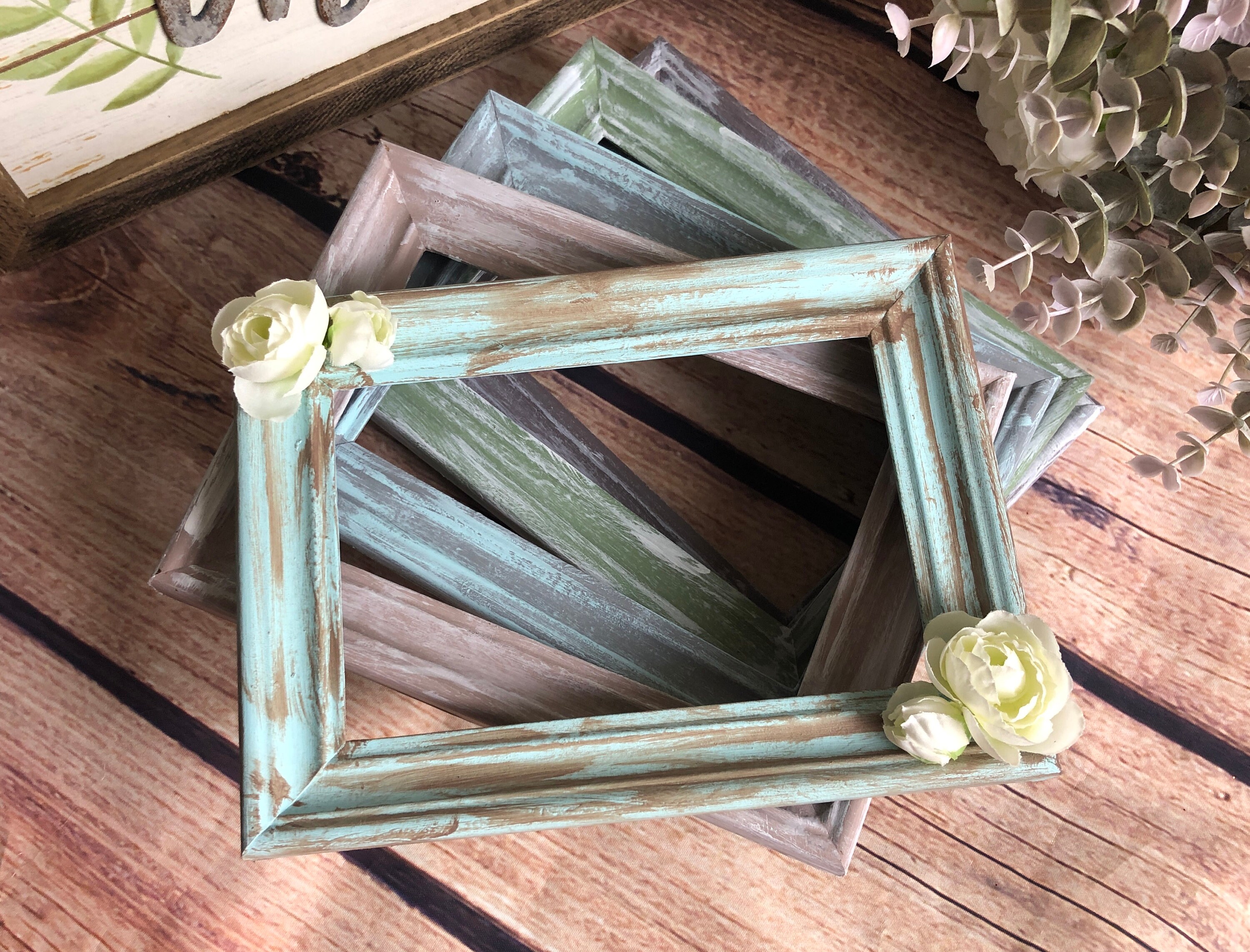 4x6 picture frame | Shabby chic picture frames | Rustic frames | Distressed frames | Primitive photo frame | Wall and tabletop frames