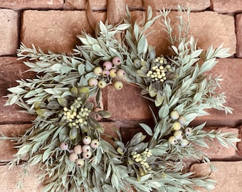 Farmhouse wall decor - Mini farmhouse greenery wreaths for cabinets - Rustic home decor - Kitchen decor year round spring summer