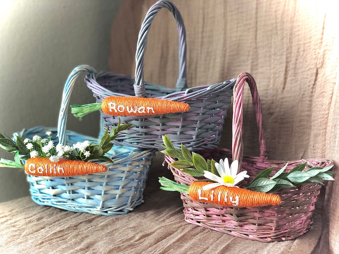Custom Easter Basket Wicker Easter Baskets Personalized for Boys for