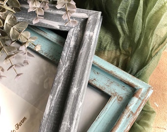 8x10 picture frames - Rustic home decor- Rustic beveled edge photo frame - 8 by 10 hand painted rustic frames - Housewarming gifts useful