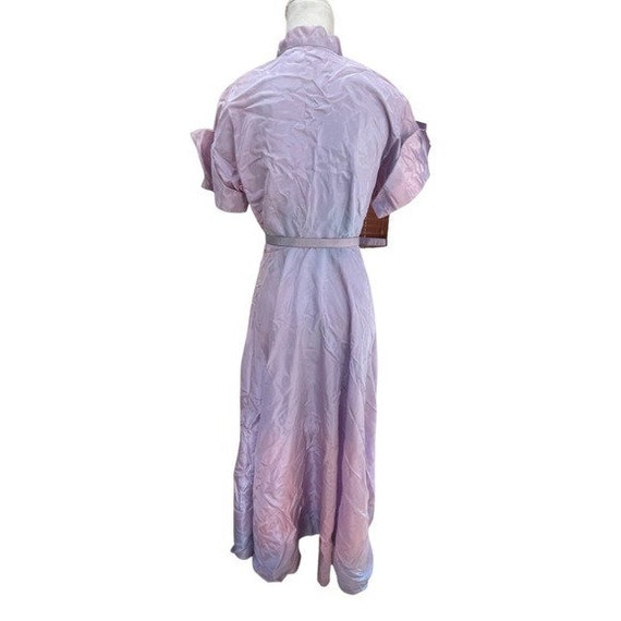 Vintage 60s Purple High Neck Maxi Shirt Dress wit… - image 8