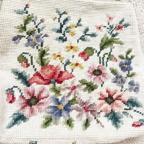 Vintage CHRISTINE Needlepoint Floral Handbag - image 3